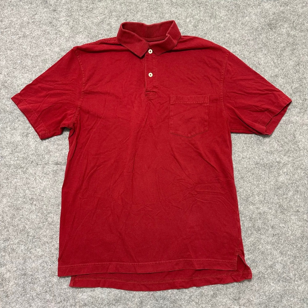 St.‎ John's Bay Polo Shirt Mens Small Red Short Sleeve Pocket Casual Cotton Tee